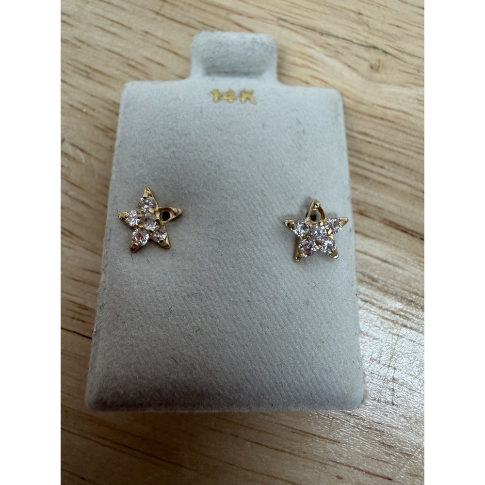14k Yellow Gold  Star Stud Earrings- Missing Stones